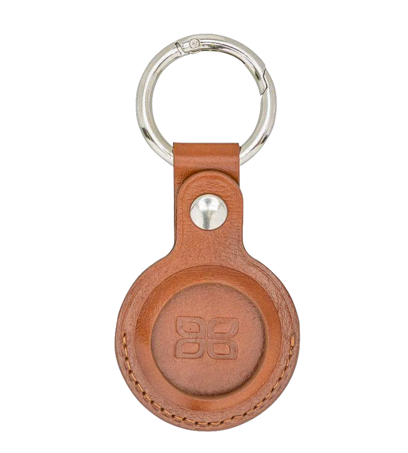 Whisky Brown Burnished AirTag Leather Key Ring | Anhänger für AirTag (Braun)-Apple Watch Armbänder kaufen #farbe_braun