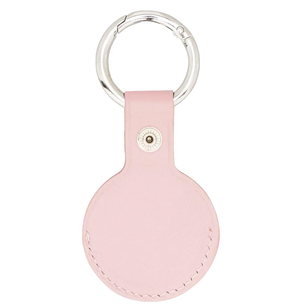Powder Pink AirTag Leather Key Ring | Anhänger für AirTag (Rosa)-Apple Watch Armbänder kaufen #farbe_pink