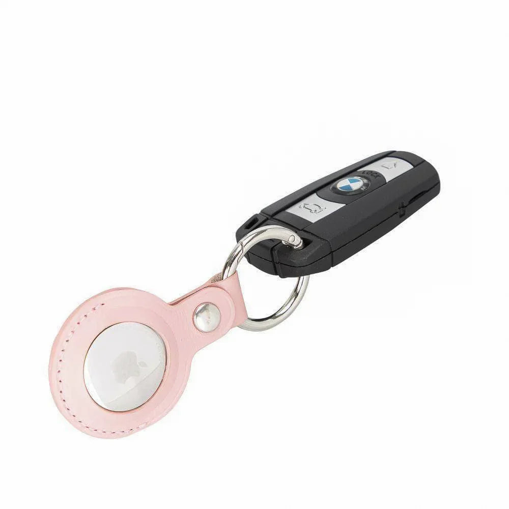 Powder Pink AirTag Leather Key Ring | Anhänger für AirTag (Rosa)-Apple Watch Armbänder kaufen #farbe_pink