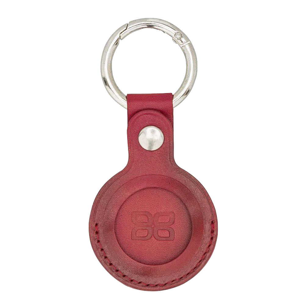Oxblood Red AirTag Leather Key Ring | Anhänger für AirTag (Rot)-Apple Watch Armbänder kaufen #farbe_rot