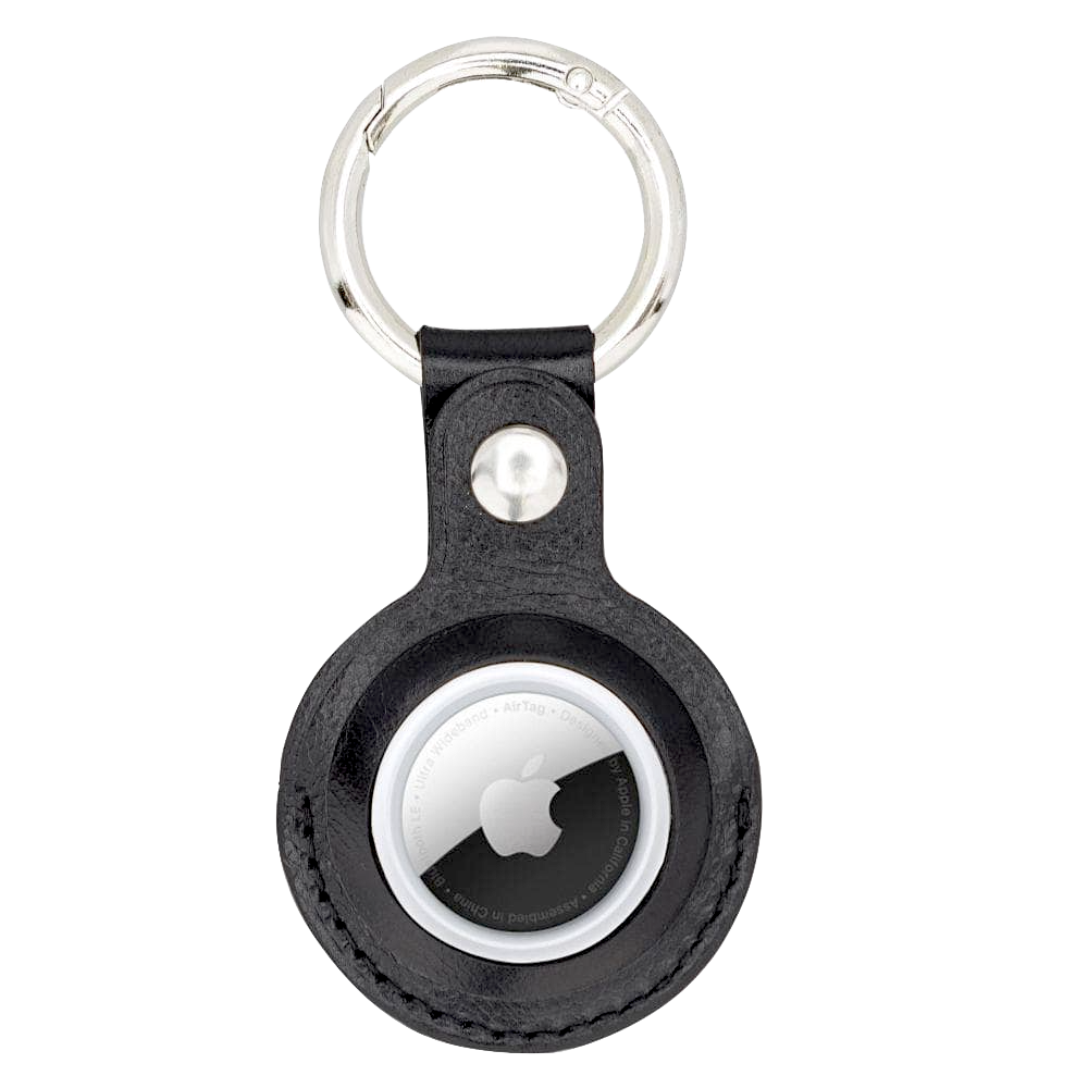 Chicago Black AirTag Leather Key Ring | Anhänger für AirTag (Schwarz)-Apple Watch Armbänder kaufen #farbe_schwarz