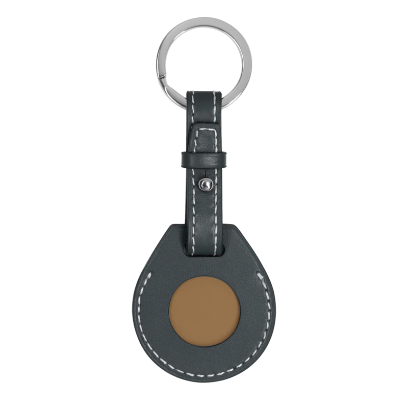 Noir AirTag Leather Key Ring mit Kontrastnähten | Anhänger für AirTag (Schwarz)-Apple Watch Armbänder kaufen